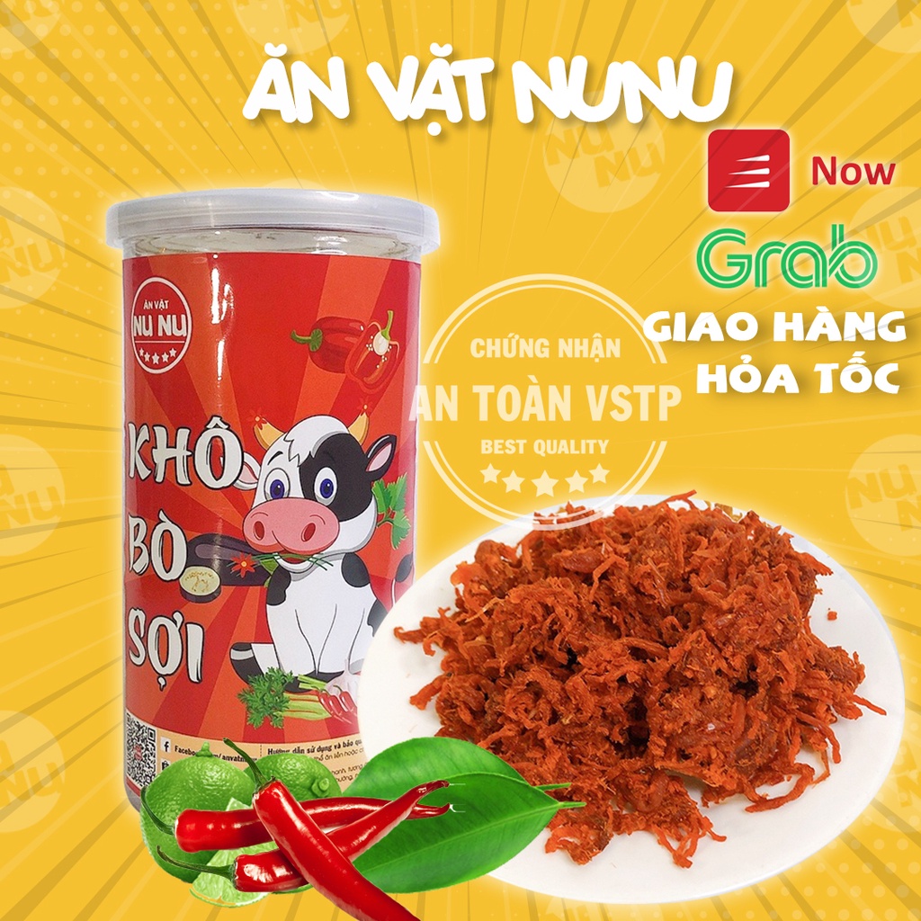 Bò khô sợi hũ 300gr thơm ngon đạt chuẩn an toàn VSTP - Ăn vặt NUNU Hà Nội