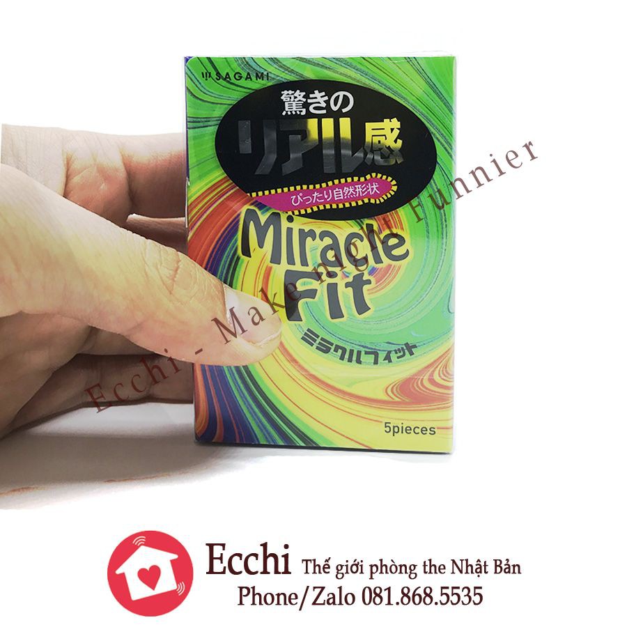 Bao cao su Sagami Miracle Fit hộp 5 chiếc [HÀNG NHẬT CHÍNH HÃNG]