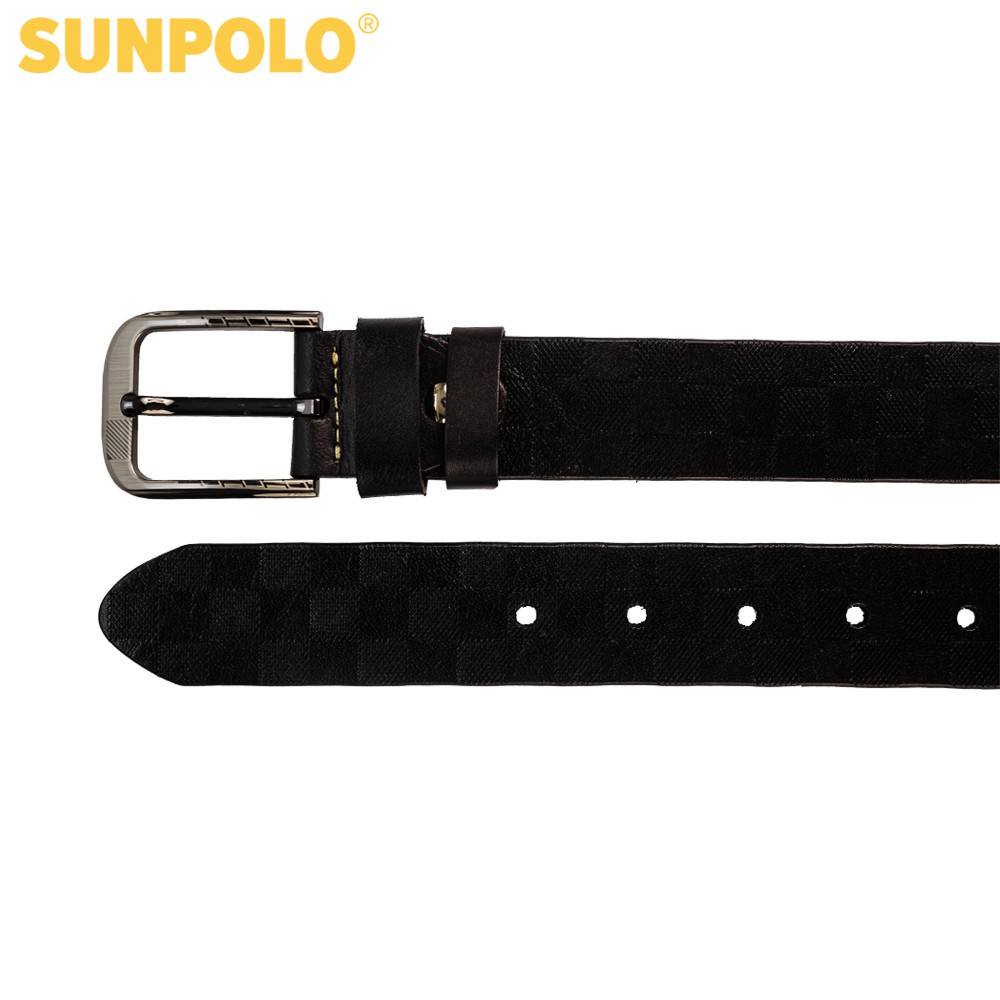 Thắt lưng nam da bò SUNPOLO Đen Nâu - BS41DN
