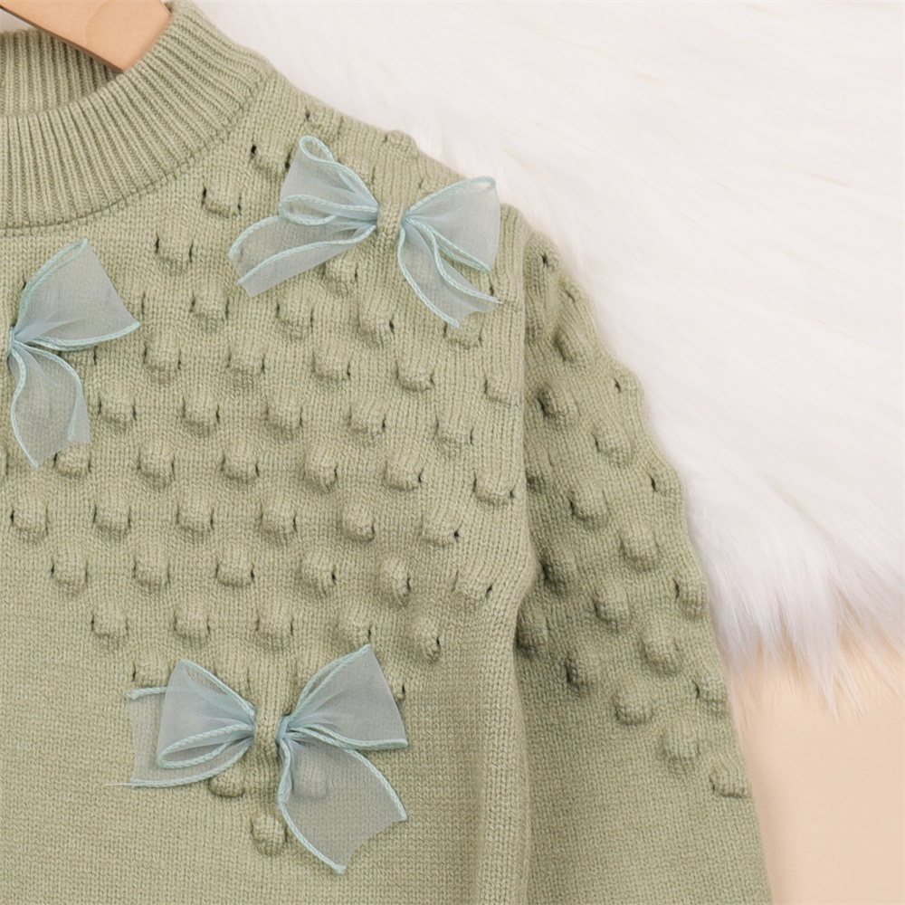 Áo sweater BEAR LEADER cổ tròn thời trang thu đông Hàn Quốc dành cho bé gái 2-6 tuổi