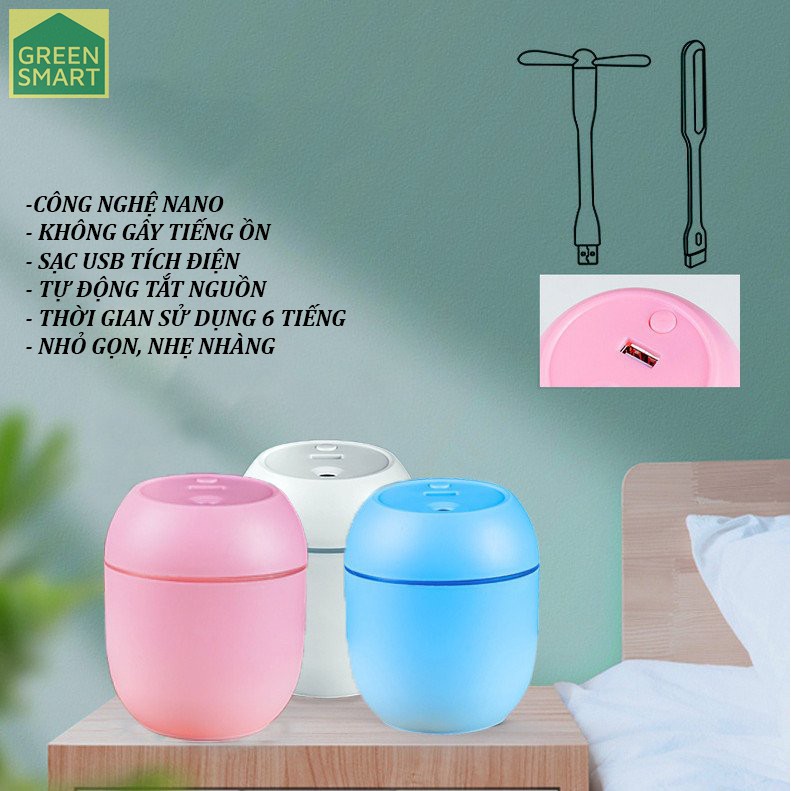 Máy xông tinh dầu - Máy phun sương tạo ẩm mini 250ml