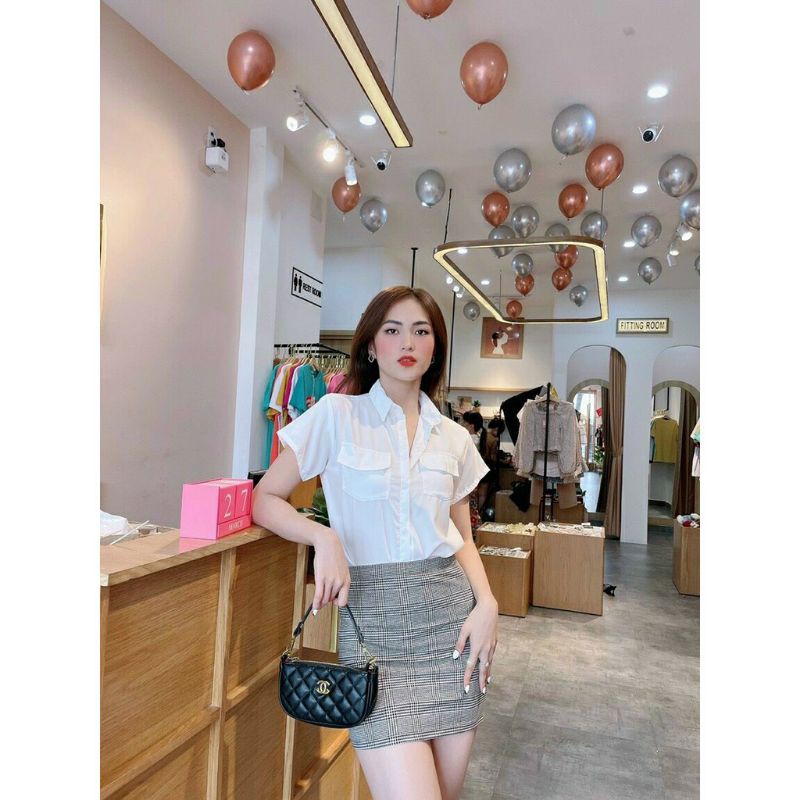 SƠ MI NỮ QUỐC DÂN 2 TÚI TAY NGẮN - FREESIZE <58KG | BigBuy360 - bigbuy360.vn