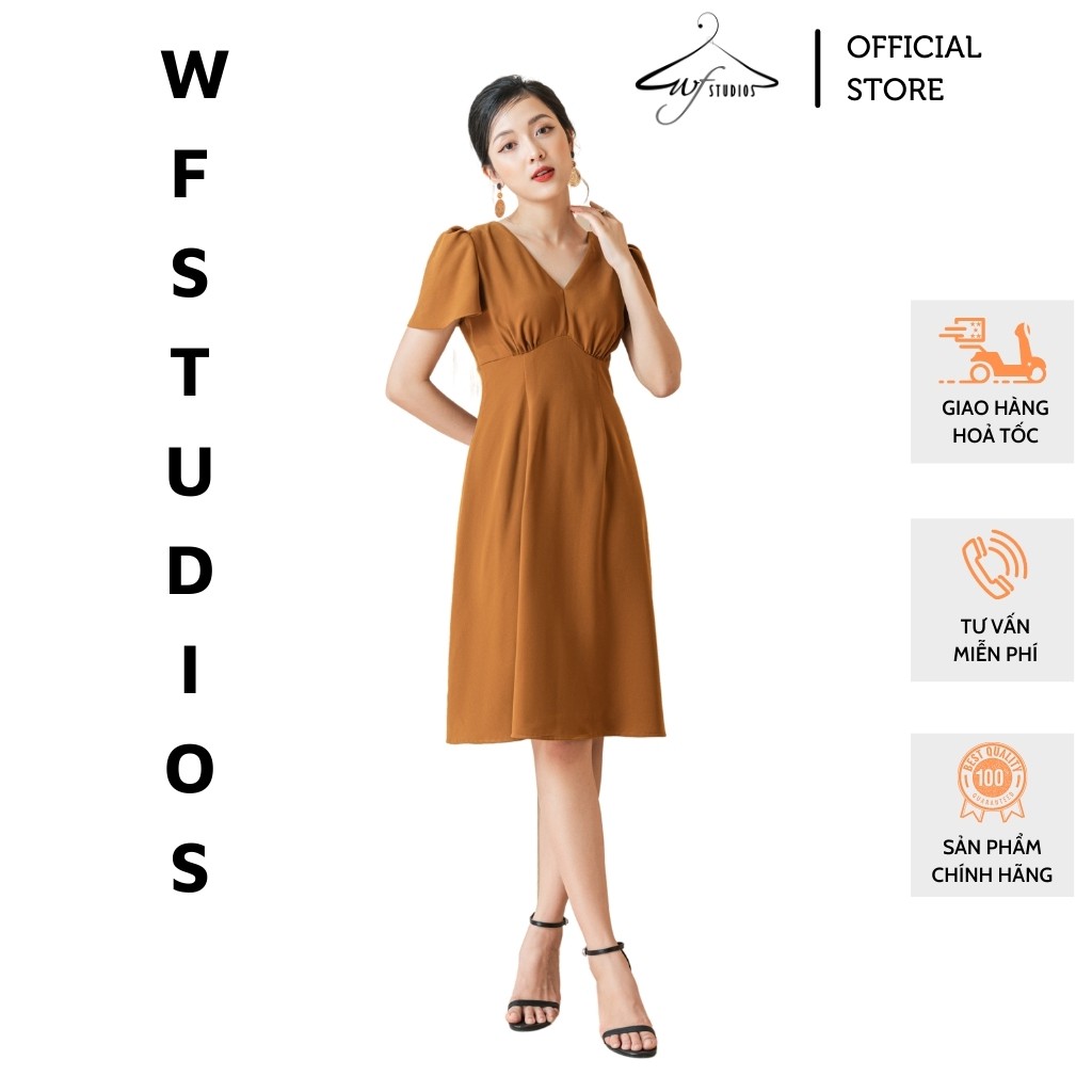 Váy cổ V tay loe Rosalie Dress - V04 - wfstudios