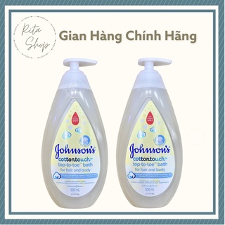 [Mẫu mới] Sữa tắm gội toàn thân mềm mịn Johnson’s Cotton Touch 500ml cho da nhạy cảm