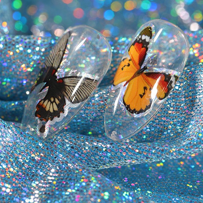 Khay Foil Cánh Bướm Lớn Sắc Sảo Trang Trí Móng