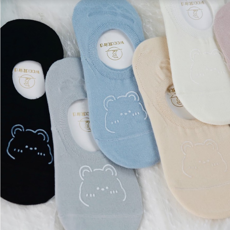 Tất Lười Nữ Đuôi Gà cotton mềm mịn mang êm chân co dãn thoải mái in hình gấu siêu xinh _ NANGGAU