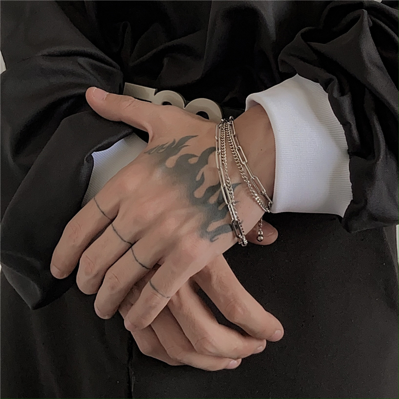 Vòng Tay Hai Lớp Bằng Kim Loại Phong Cách Hip Hop Thời Trang 22463