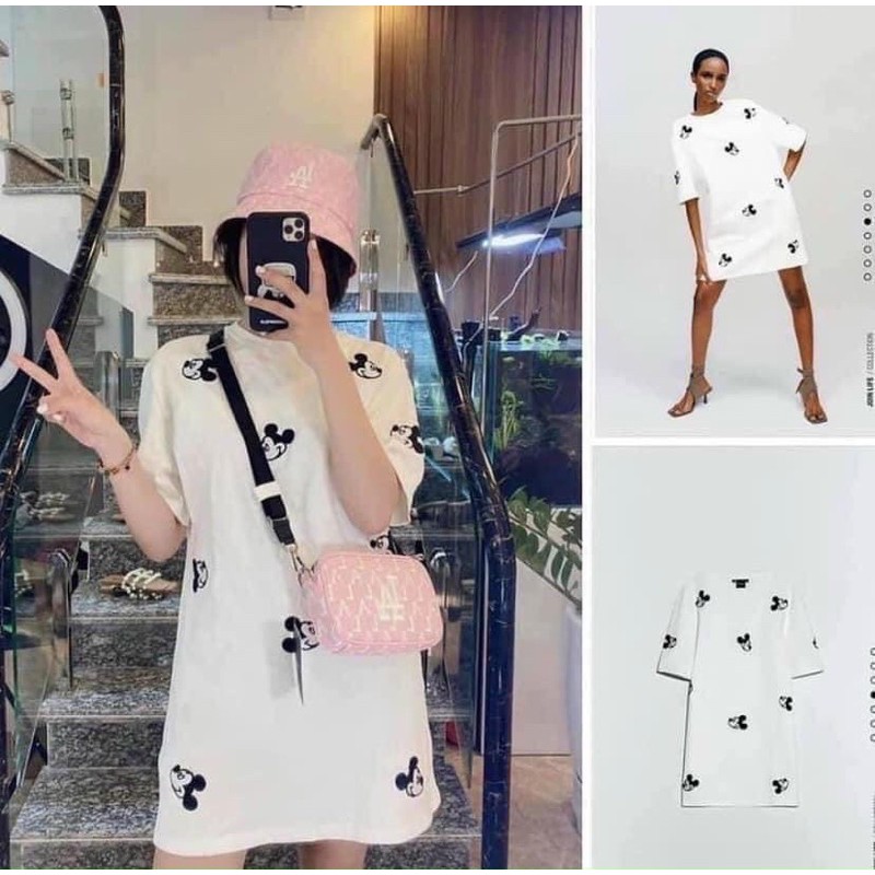 Váy mickeyy suông trắng siêu xinh