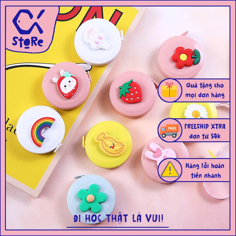 Thước dây mini đo vòng bụng, đo thủ công Cá store nhiều màu, nhỏ gọn siêu cute