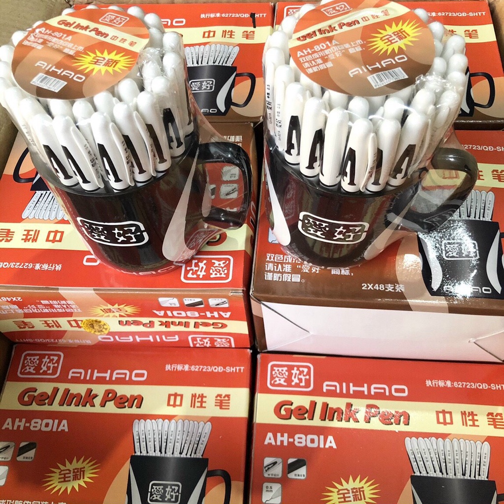 [ẢNH THẬT] Combo 2 Cốc Bút A Hoa Việt Màu Đen 96 Chiếc Hàng Chuẩn Đẹp, Đều Mực