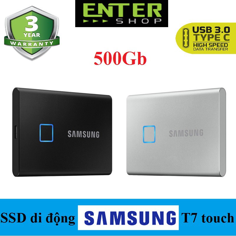 Ổ cứng SSD di động Samsung T7 Touch 500Gb Usb Type-C 3.2 gen 2 | BigBuy360 - bigbuy360.vn