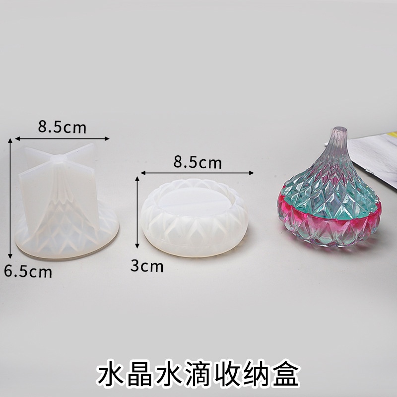 DIY Khuôn nhựa pha lê tự làm Hộp lưu trữ có nắp Bể chứa nhựa để bàn Trang trí có sọc