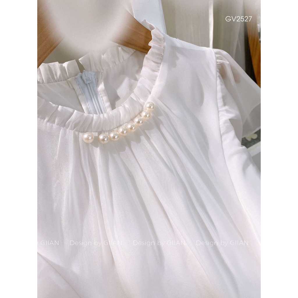 Váy trắng dáng dài đính ngọc thời trang Giian - VA0079