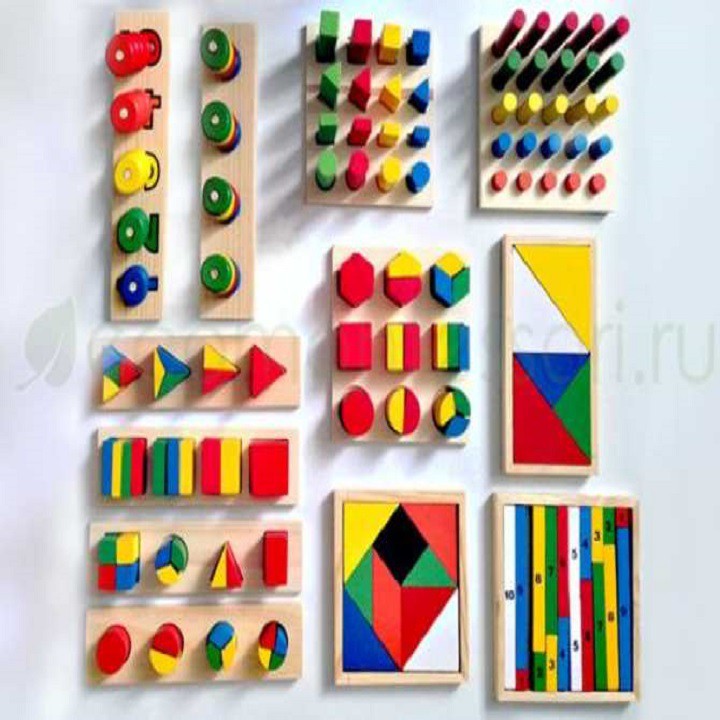 Bộ Giáo Cụ Montessori - 8 Món - Đồ Chơi Giáo Dục Gỗ An Toàn Cho Bé