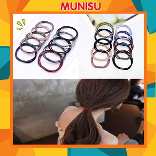 Chun buộc tóc Munisu thun buộc tóc trơn siêu co giãn nhiều màu SC23