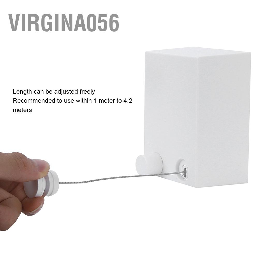 Virgina056 Kính thiên văn có thể điều chỉnh dây phơi quần áo treo tường Dây bằng thép không gỉ cho đồ giặt trong phòng tắm