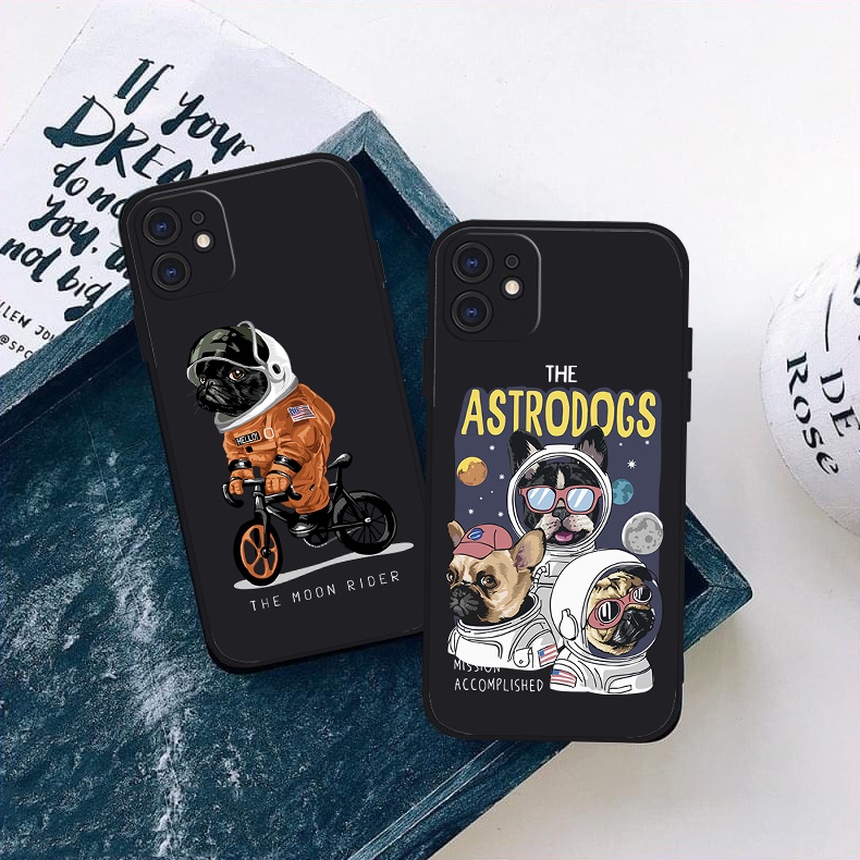 Vỏ ốp iPhone Silicon Cún phi hành gia cho iPhone 6 - 13promax - Chinchincase