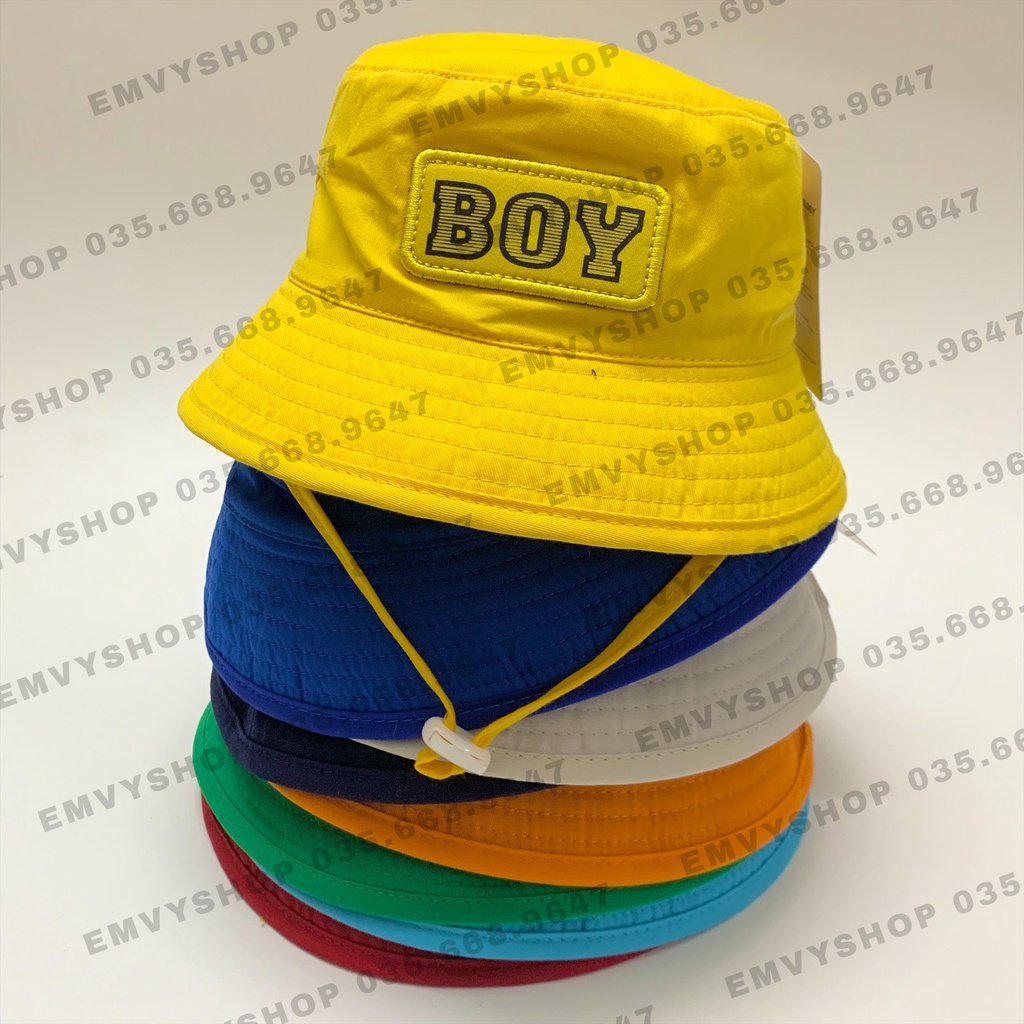 Mua Mũ bucket tai bèo vành cho bé từ 2-5 tuổi, BO TRUNG THÊU CHỮ BOY ...