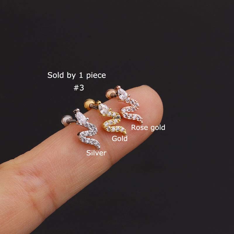 1 Khuyên tai đính Zircon nhiều kiểu dáng tùy chọn