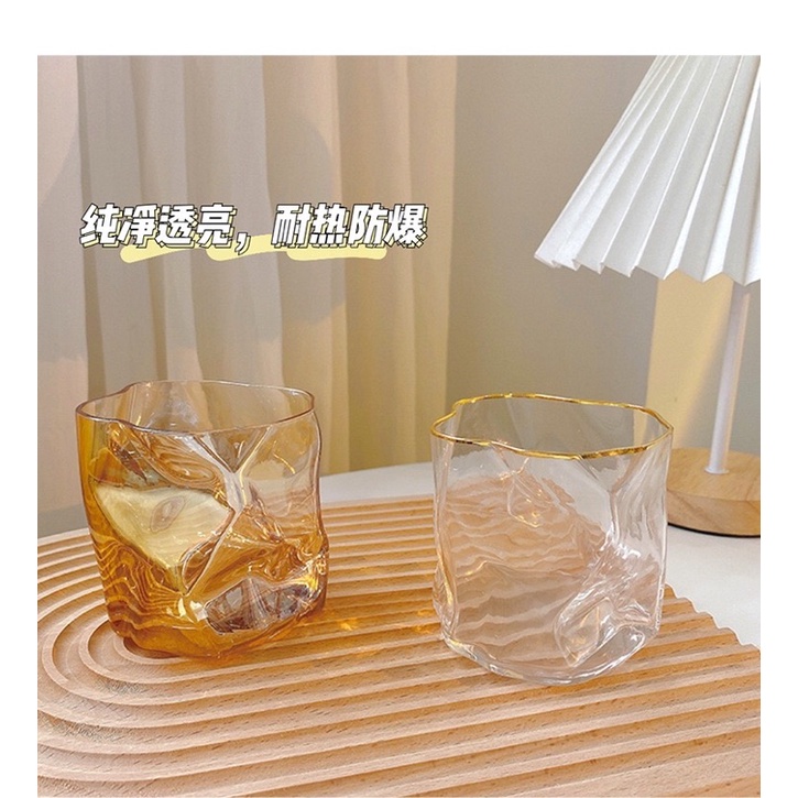 Ly Thuỷ Tinh Hoạ Tiết Sóng Nước