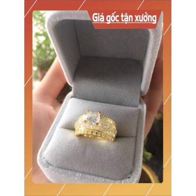 FREE SHIP 💥💥XẢ KHO GIÁ GỐC NHẪN NỮ ĐÁ CAO CAO CẤP xi vàng 24k