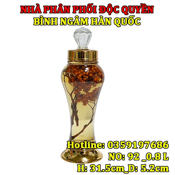 Bình ngâm rượu thủy tinh Hàn Quốc 0.8L NO.92| Mẫu mới