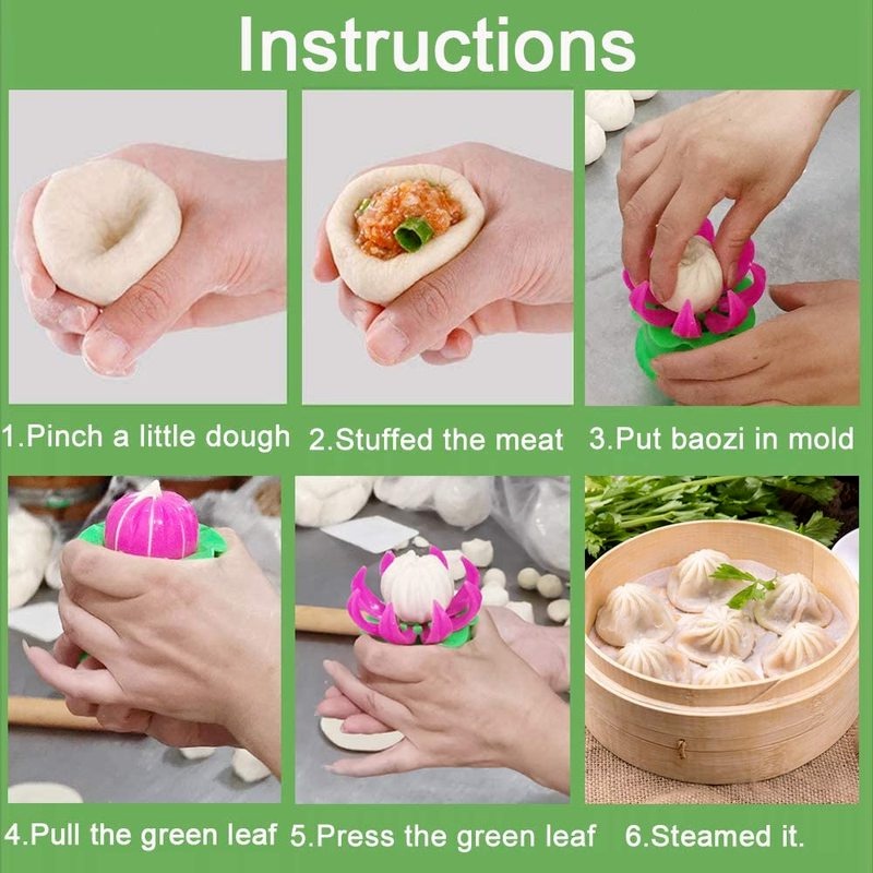 Khuôn Làm Bánh Bao Baozi Bằng Nhựa Nhanh Chóng DIY Dành Cho Nhà Bếp