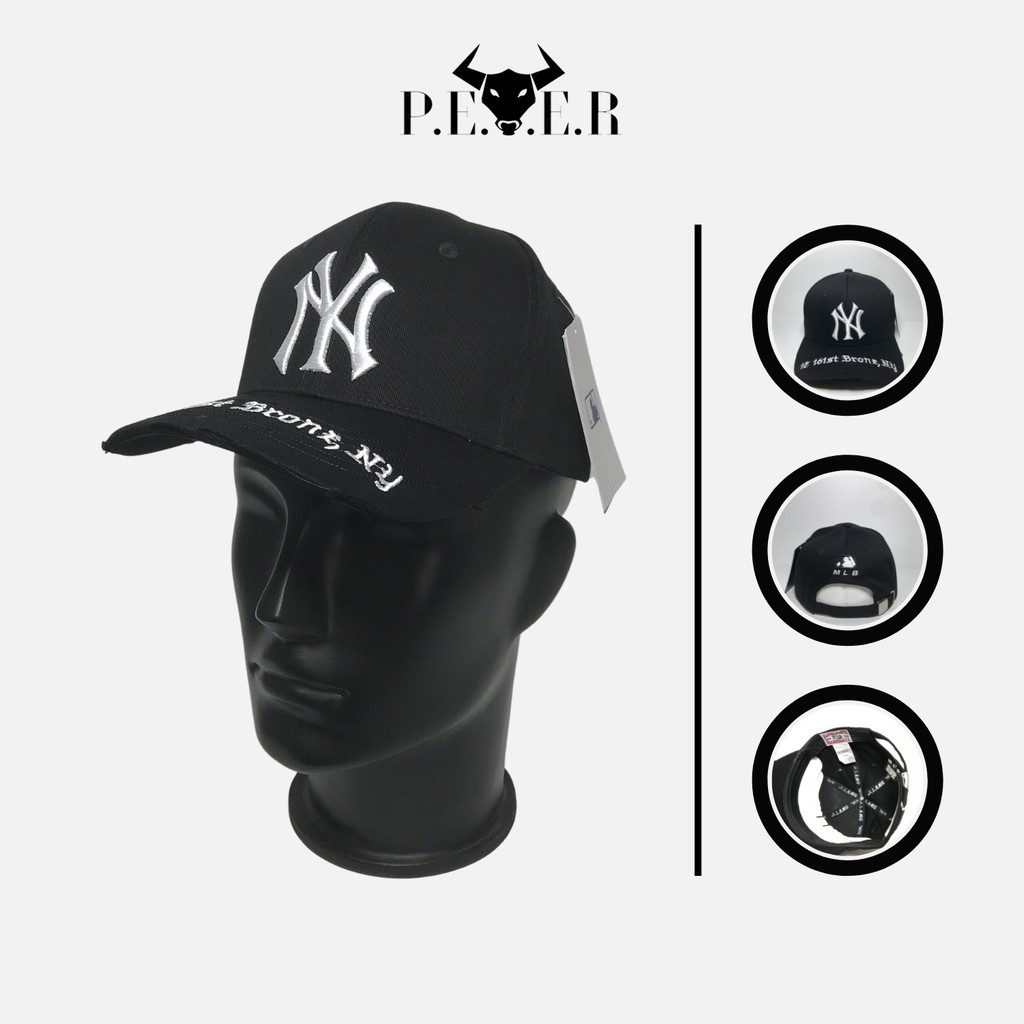 [ẢNH THẬT] Nón lưỡi trai NY logo thêu 3D cao cấp, mũ lưỡi trai phối rách phong cách thời trang NLT006