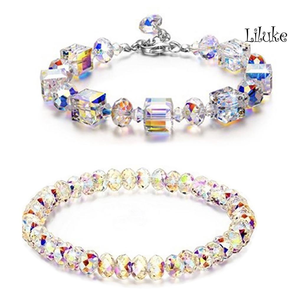 Vòng Tay Hợp Kim Đính Đá Nhiều Màu Trang Trí Xinh Xắn Cho Nữ