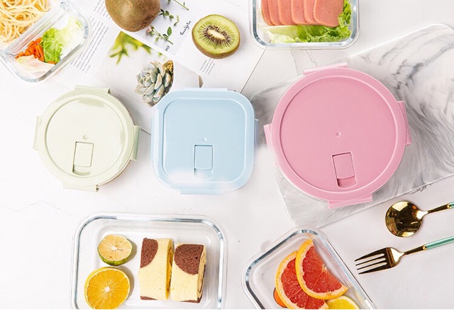 Bộ Hộp Cơm Thủy Tinh Tặng Kèm Túi Giữ Nhiệt Và Bộ Đũa Thìa 680ml x 410ml | BigBuy360 - bigbuy360.vn