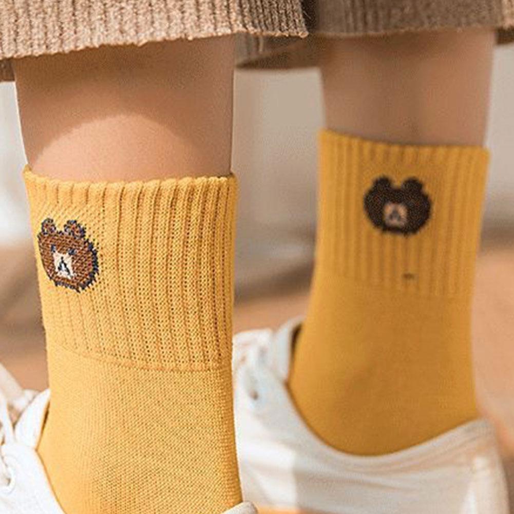Vớ In Họa Tiết Gấu Nâu Thời Trang Unisex I1Y2
