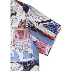 Áo Sơ Mi Ngắn Tay Plus Size Họa Tiết Graffiti WACKO MARIA Cho Nam Nữ