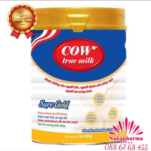 SỮA COW TRUE MILK SUREGOLD DÀNH CHO NGƯỜI ĂN UỐNG KÉM, NGƯỜI GIÀ, CẦN PHỤC HỒI