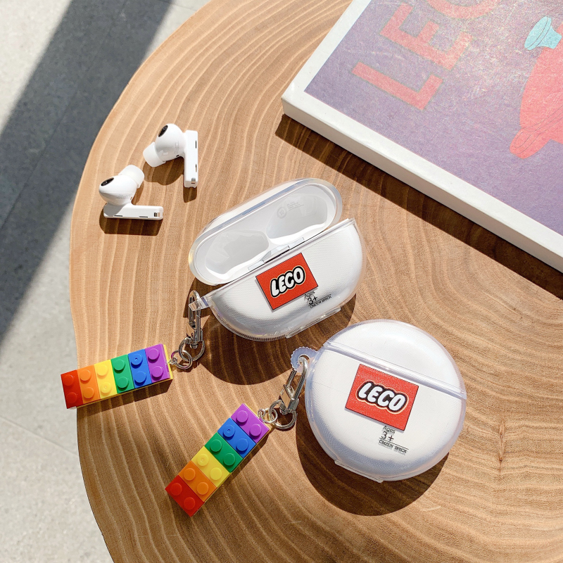 Sáng tạo Mới HUAWEI FreeBuds protective cover FreeBuds 3 / PRO Bluetooth headset protective case Lego blocks + pendant
