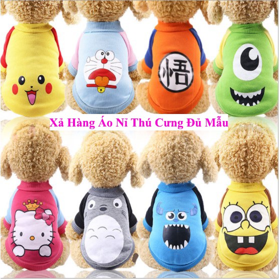 Áo nỉ hình cute dành cho chó mèo thú cưng