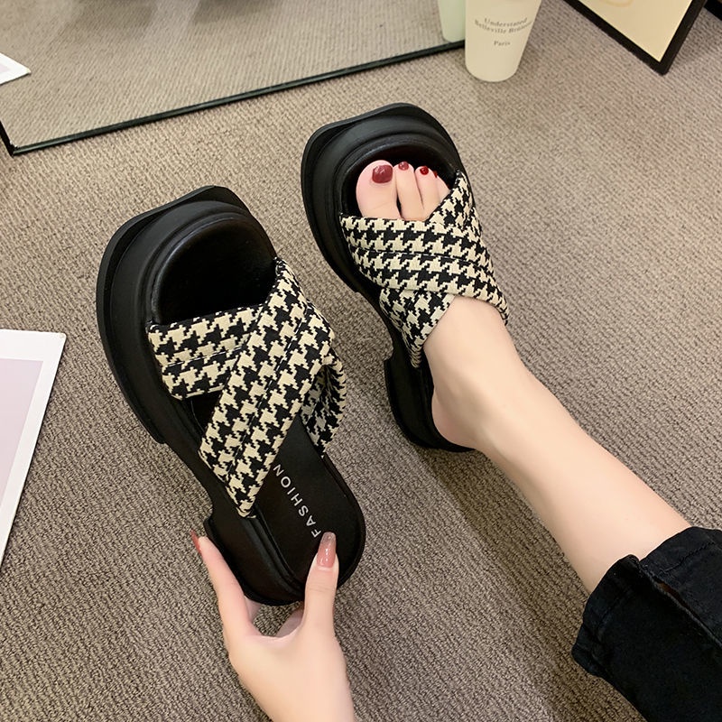 Dép Xốp Đế Dày Tăng Chiều Cao Phong Cách Phương Tây Thời Trang Cao Cấp Cho Nữ