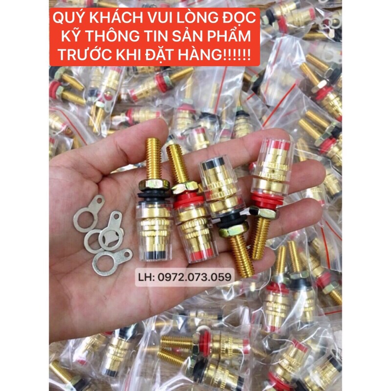 Cọc Loa dài (60mm). (Cọc ren 8mm). 1 bộ 4 chiếc (2 đỏ+2 đen)