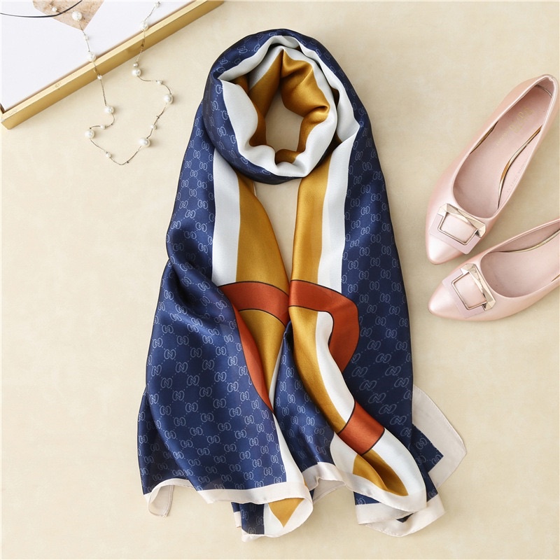 Khăn choàng cổ lụa cao cấp đi biển size 90x180cm - Maben