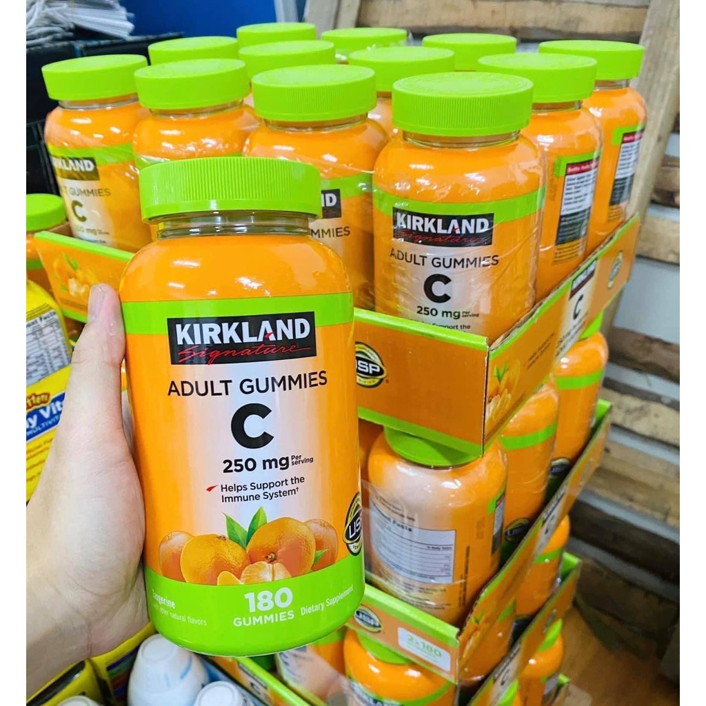 Kẹo dẻo Vitamin C Kirkland Adult Gummies C 250mg Mỹ mẫu mới nhất (180 viên)