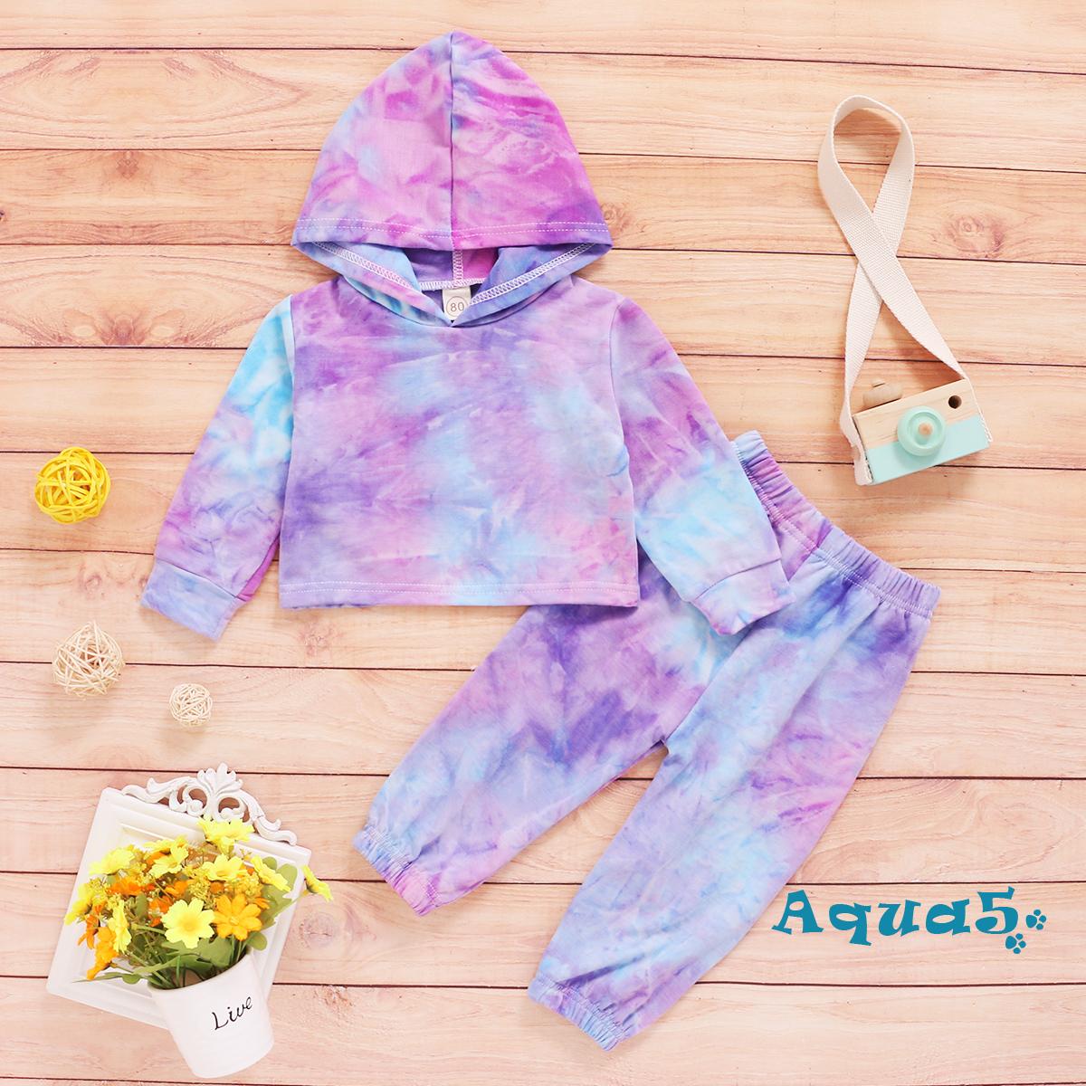 Set 2 Món Áo Hoodies Tay Dài Và Quần Dài Lưng Co Giãn Thoải Mái Cho Bé 1-6 Tuổi