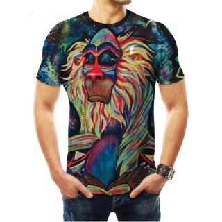 3D Print Tshirt Short Sleeve TShirt Lion T-shirt graffiti tshirt