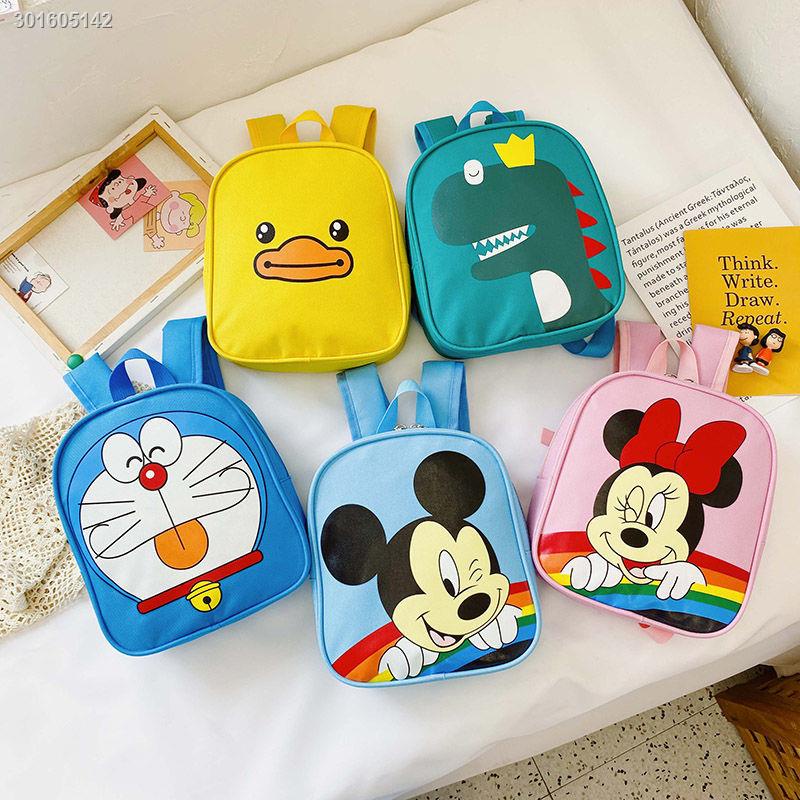 Ba lô đi học hình Doraemon/Mickey/vịt vàng đáng yêu cho bé 3-6 tuổi