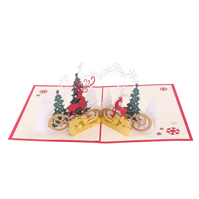 [newnorthcast 0611] Christmas 3D pop-up greeting card greeting card Christmas forest Christmas Eve