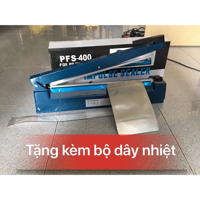 TẶNG 1 bộ dây nhiệt, Máy Hàn Miệng Túi Pfs 400mm, Máy ép miệng túi dập tay dài 40cm, Máy cắt màng co , BẢO HÀNH 3 THÁNG