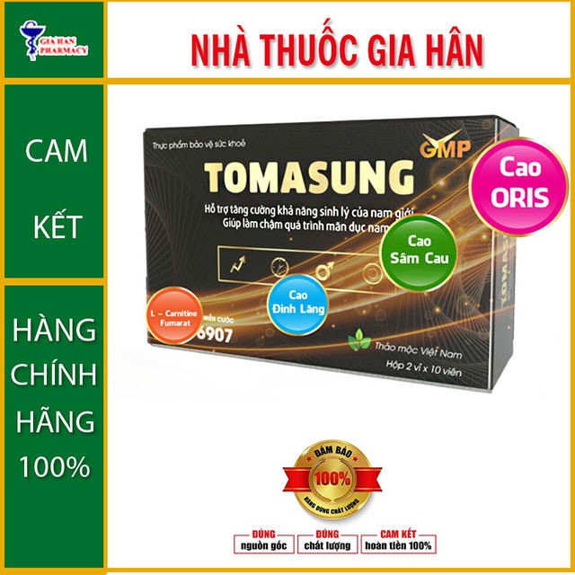  Tomasung - Bổ Thận Tráng Dương Hỗ Trợ Tăng Cường Sinh Lý Nam Giới - Hộp 20 Viên