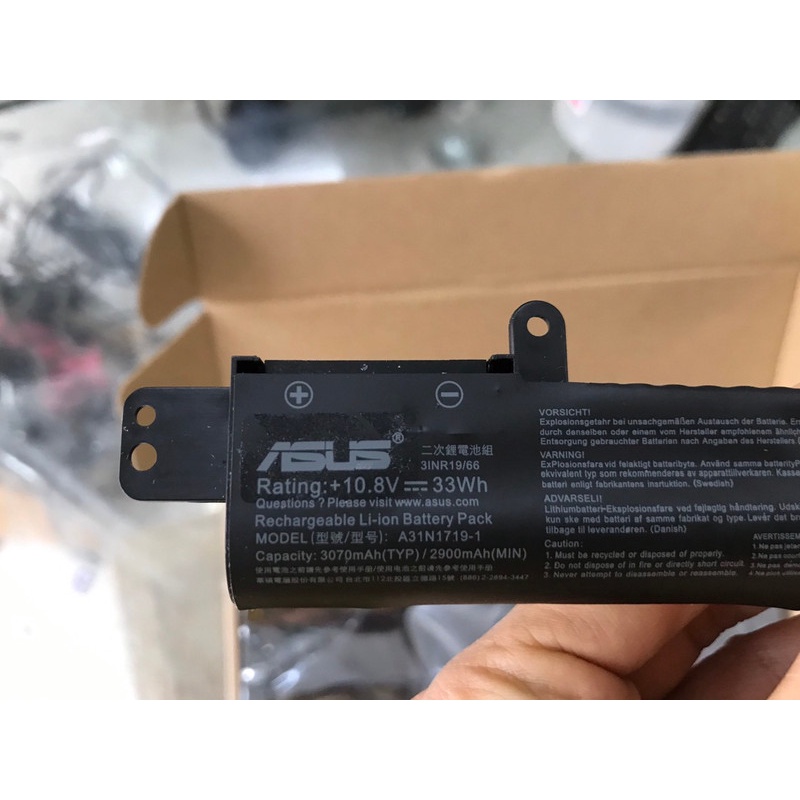 (BATTERY) PIN LAPTOP ASUS X407 A31N1719 (ZIN) (3 CELL) dùng cho X407 X407M X407U X507 X507 X507M X507U, A31N1719