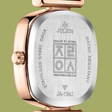 Julius Đồng Hồ quartz Mặt Vuông Thiết Kế Đơn Giản Thời Trang Hàn Quốc Dễ Phối Đồ 1342