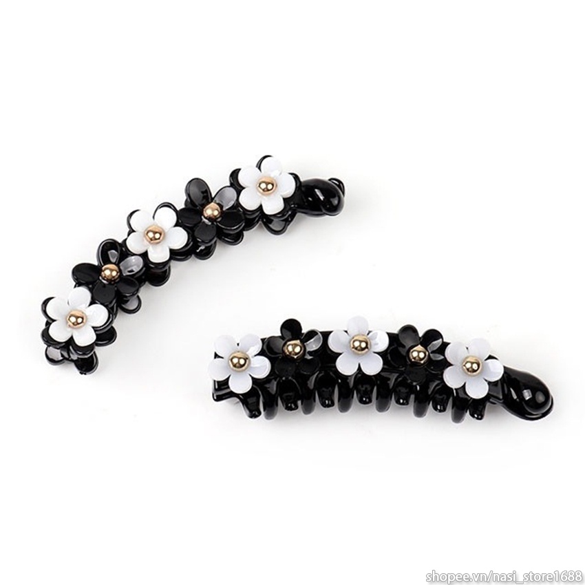 Kẹp tóc nữ Hàn Quốc gắn hoa xinh xắn dễ thương - kẹp dọc - NASI Store