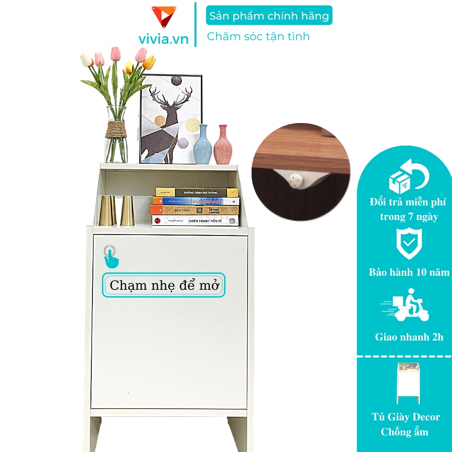 Tủ Dựng Giày Decor 1 Cánh-Thiết Kế Nhỏ Gọn - Sang Trọng - Chất Liệu Gỗ MDF Bền Đẹp - Độ Cứng Cao - Chống Ẩm - Chống Xước