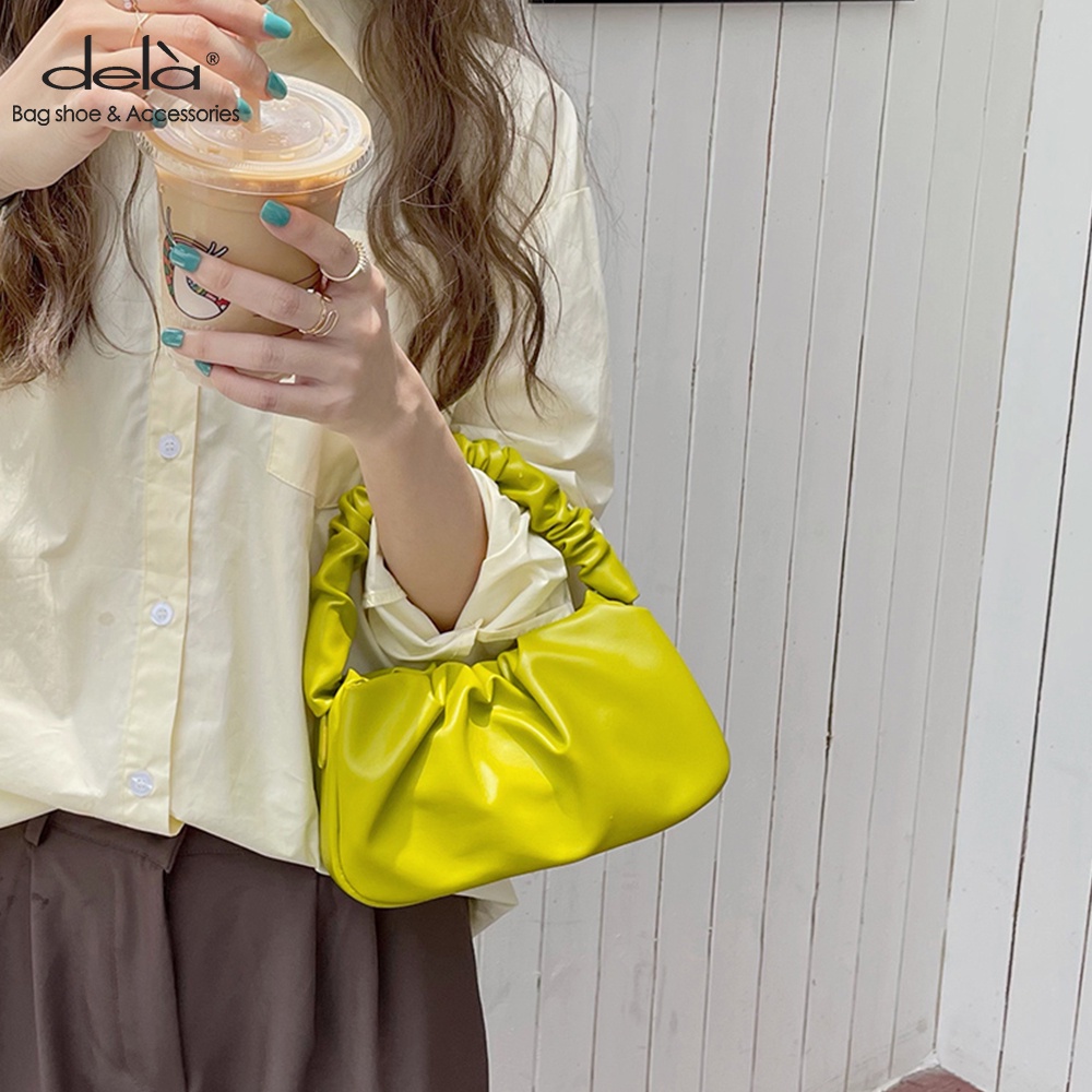 Dela Hàng Mới Về Túi Đeo Vai Hình Bánh Bao Xếp Ly Thiết Kế Tinh Tế Thời Trang Xuân Hè